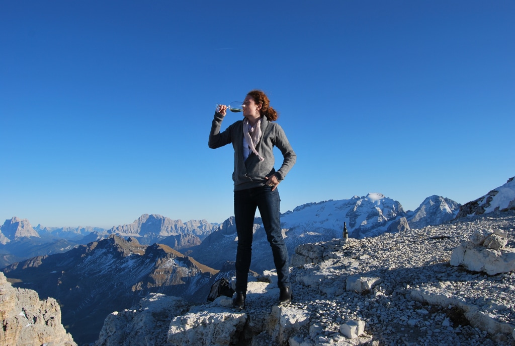 degustazione di vino in montagna